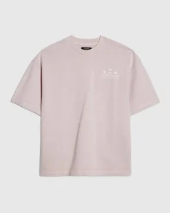 Pink Oversized Fit Cotton Lisiere T-Shirt