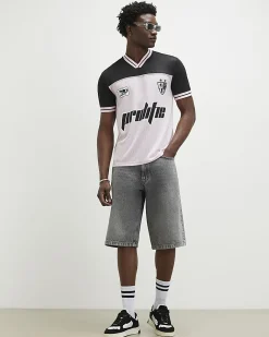 Pink Oversized Fit Prolific Football Polo Top