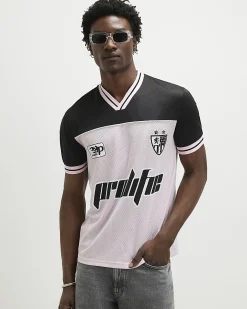 Pink Oversized Fit Prolific Football Polo Top