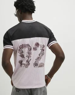 Pink Oversized Fit Prolific Football Polo Top