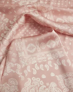 Pink Paisley Print Neck Scarf