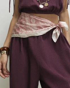 Pink Paisley Print Neck Scarf