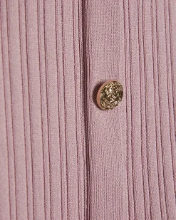 Pink Peplum Ribbed Knitted Top