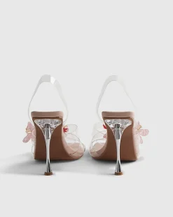 Pink Perspex Flower Heels