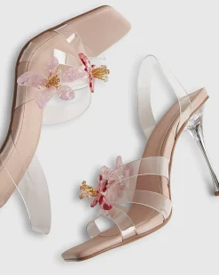Pink Perspex Flower Heels