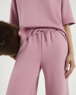 Pink Premium Drawstring Wide Leg Joggers