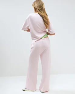 Pink Premium Drawstring Wide Leg Joggers