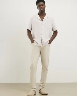 Pink Regular Fit Linen Blend Revere Shirt