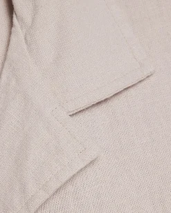 Pink Regular Fit Linen Blend Revere Shirt