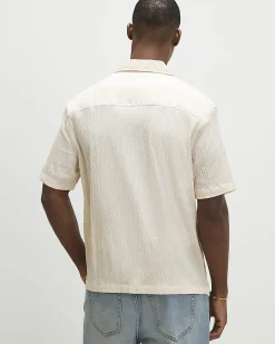 Pink Regular Fit Textured Short Sleeve Shirt