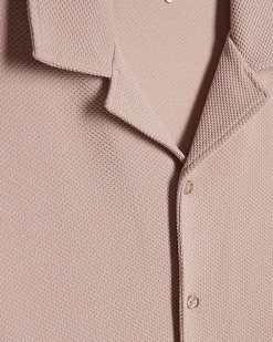 Pink Regular Fit Textured Shirt
