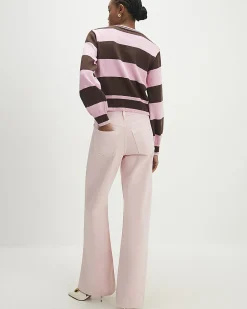 Pink Relaxed Straight Jeans