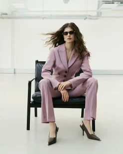 Pink RI Studio Slim Flare Leg Trousers
