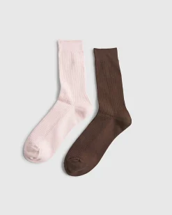 Pink Ribbed Socks 2 Pack