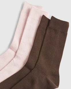 Pink Ribbed Socks 2 Pack