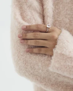 Pink Rose Gold Diamond Simulant Ring