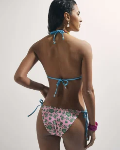 Pink Ruffle Frill Triangle Bikini Top