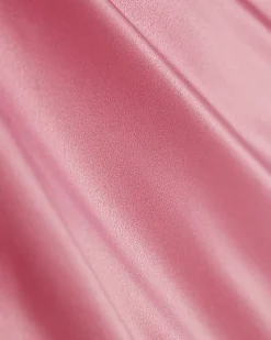 Pink Satin One Shoulder Maxi Dress