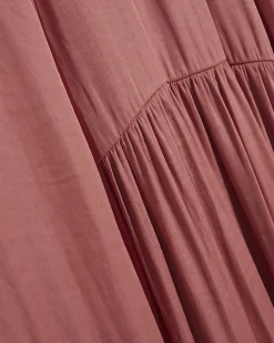 Pink Satin Sleeveless Halter Neck Midi Dress