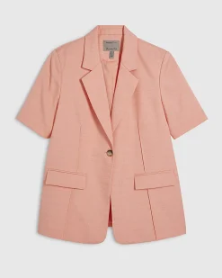 Pink Short Sleeve Blazer