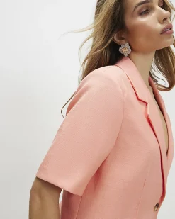 Pink Short Sleeve Blazer