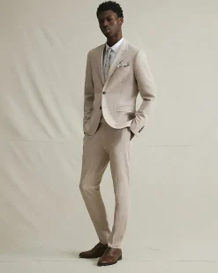 Pink Skinny Fit Micro Check Suit Trousers