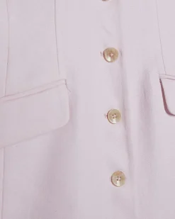 Pink Sleeveless Button Mini Dress