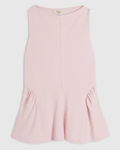 Pink Sleeveless Peplum Top