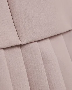 Pink Sleeveless Pleated Hem Tab Mini Dress