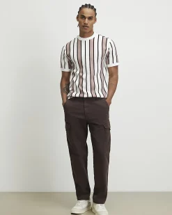 Pink Slim Fit Cotton Stripe T-Shirt