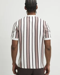 Pink Slim Fit Cotton Stripe T-Shirt