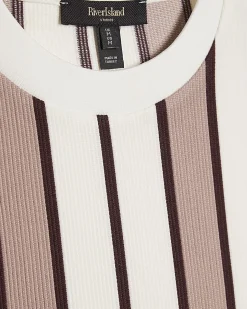 Pink Slim Fit Cotton Stripe T-Shirt