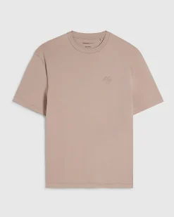 Pink Slim Fit Embroidered Crew Neck T-Shirt