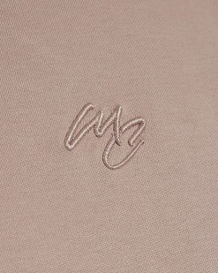 Pink Slim Fit Embroidered Crew Neck T-Shirt