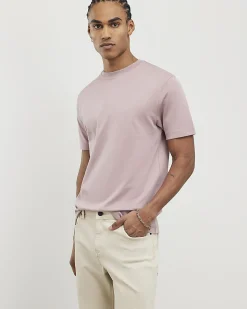 Pink Slim Fit Interlock Cotton T-Shirt
