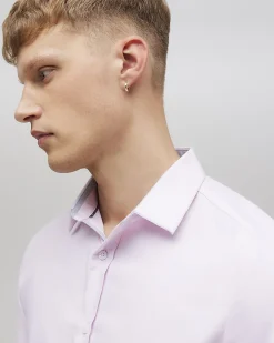 Pink Slim Fit Premium Cotton Blend Shirt