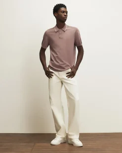 Pink Slim Fit Short Sleeve Knit Polo Shirt