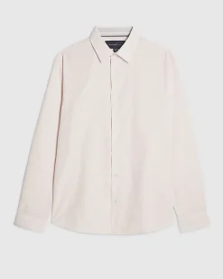 Pink Slim Fit Stripe Formal Shirt