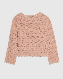 Pink Stitch Boat Neck Jumper