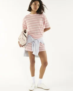 Pink Stripe T-shirt and Shorts Set