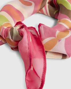 Pink Swirl Print Neck Scarf