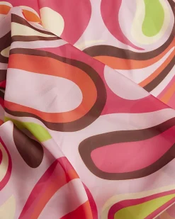 Pink Swirl Print Neck Scarf