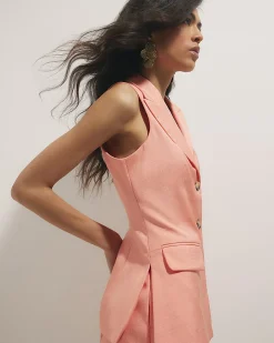 Pink Tailored V Neck Waistcoat