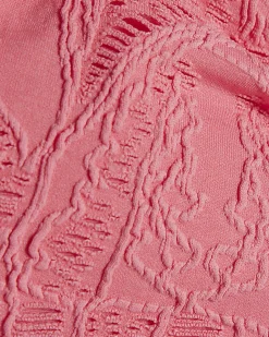 Pink Texture Shell Bandeau Bikini Top