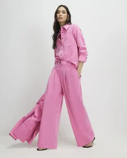 Pink Wide Leg Trousers