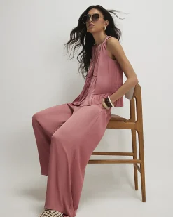 Pink Wide Leg Trousers