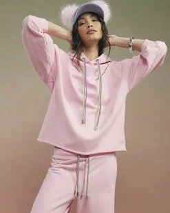 Pink Year Zero Embellished Cord Hoodie