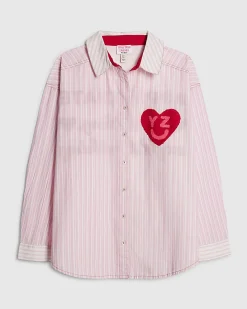 Pink Year Zero Stripe Back Slogan Shirt