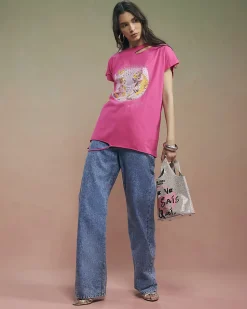 Pink Year Zero Tiger Boyfriend Fit T-Shirt