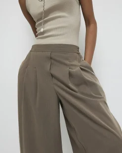 Premium Beige Tailored Balloon Leg Trousers